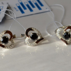 Срібний комплект зі вставками з золота