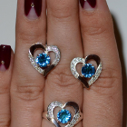 Срібний комплект зі вставками з золота