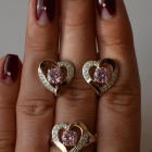 Срібний комплект зі вставками з золота