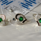 Срібний комплект зі вставками з золота