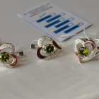 Срібний комплект зі вставками з золота