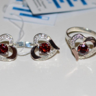 Срібний комплект зі вставками з золота