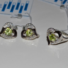 Срібний комплект зі вставками з золота