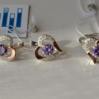 Срібний комплект зі вставками з золота