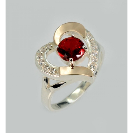 Серебряное кольцо с золотыми пластинами