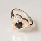 Срібна каблучка з золотими пластинами