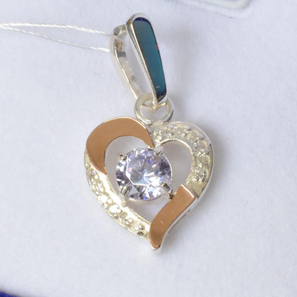 Серебряная подвеска с золотими вставками