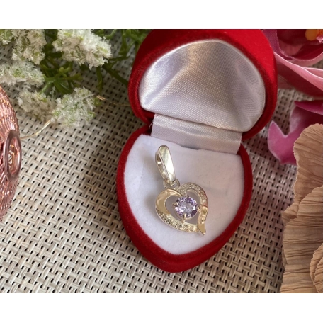 Серебряная подвеска с золотими вставками