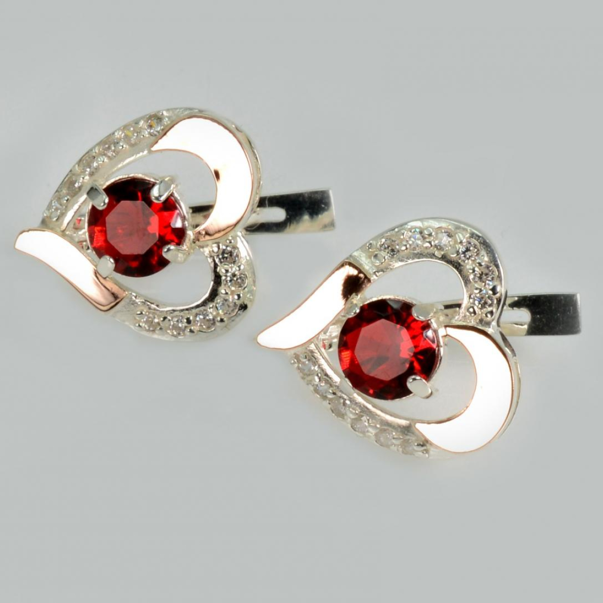 Срібні сережки  зі вставками з золота