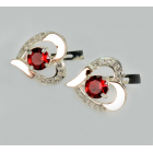 Срібні сережки  зі вставками з золота