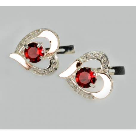 Серебряные серьги со вставками из золота