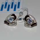 Срібні сережки  зі вставками з золота