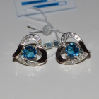 Срібні сережки  зі вставками з золота