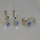 Срібний комплект з накладками з золота