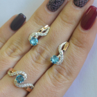 Срібний комплект з накладками з золота