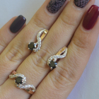 Срібний комплект з накладками з золота