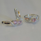 Срібний комплект з накладками з золота