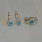 Срібний комплект з накладками з золота