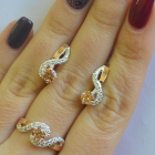 Срібний комплект з накладками з золота