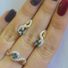 Срібний комплект з накладками з золота