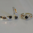 Срібний комплект з накладками з золота