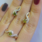 Срібний комплект з накладками з золота