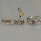 Срібний комплект з накладками з золота