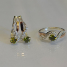 Срібний комплект з накладками з золота