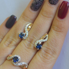 Срібний комплект з накладками з золота