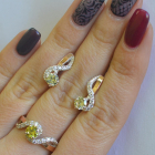 Срібний комплект з накладками з золота