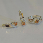 Срібний комплект з накладками з золота