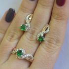 Срібний комплект з накладками з золота