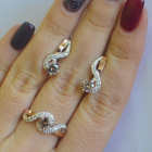 Срібний комплект з накладками з золота