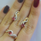 Срібний комплект з накладками з золота