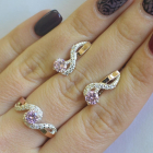 Срібний комплект з накладками з золота