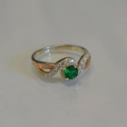 Срібна каблучка з золотими напайками