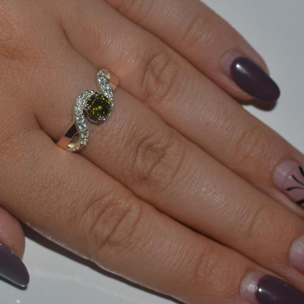 Срібна каблучка з золотими напайками