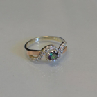 Срібна каблучка з золотими напайками