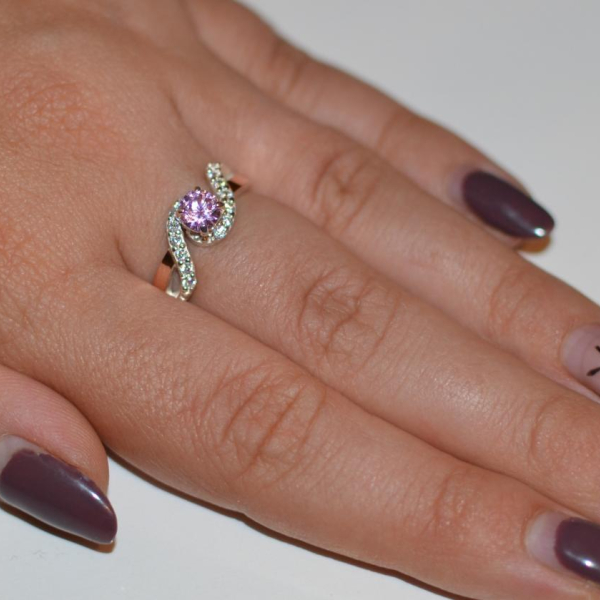 Срібна каблучка з золотими напайками