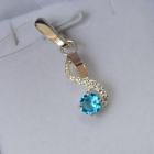 Серебряная подвеска с золотими вставками