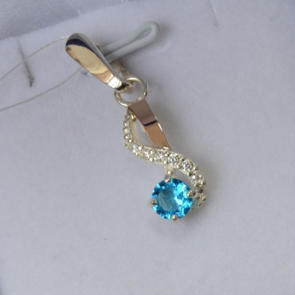 Серебряная подвеска с золотими вставками