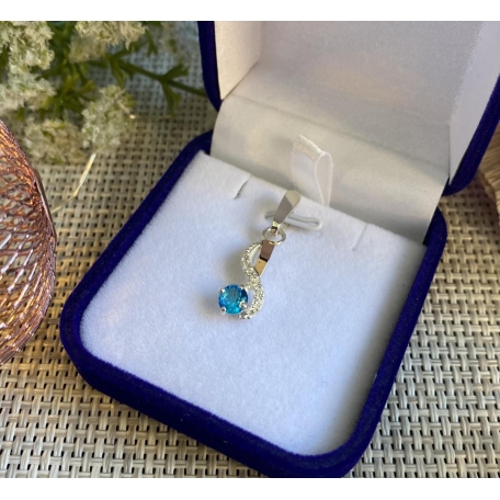 Серебряная подвеска с золотими вставками