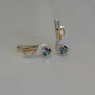 Срібні сережки з золотими напайками