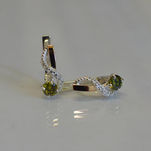 Срібні сережки з золотими напайками