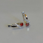 Срібні сережки з золотими напайками