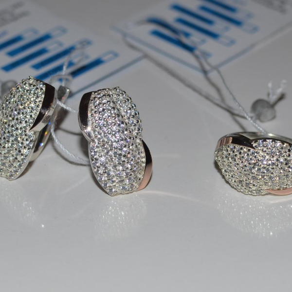 Срібний комплект з золотими напайками