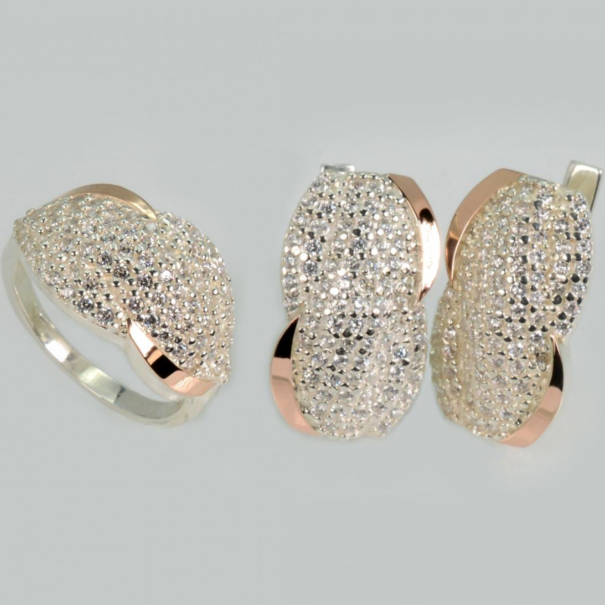 Срібний комплект з золотими напайками