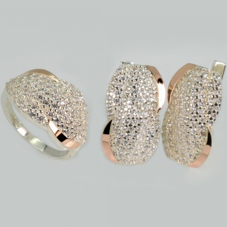 Серебряный комплект с золотыми напайками