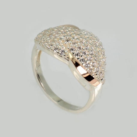 Срібна каблучка  с напайками из золота