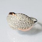 Срібна каблучка  с напайками из золота